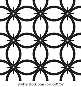 Seamless pattern with abstract leaves. Stylish texture of repeating geometric shapes. 
