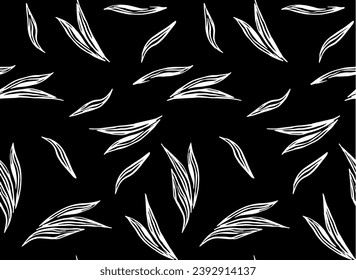 Seamless pattern with abstract leaves. Vector illustration.