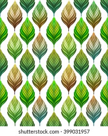 Seamless pattern with abstract leaves. Vector illustration.