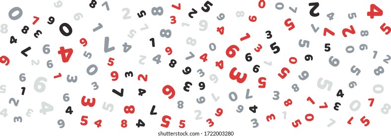 Seamless pattern with abstract letters on white background. Wide banner abstract pattern background. Vector illustration for card, poster, textile fabric print, wrapping, wallpapers, shirt and more