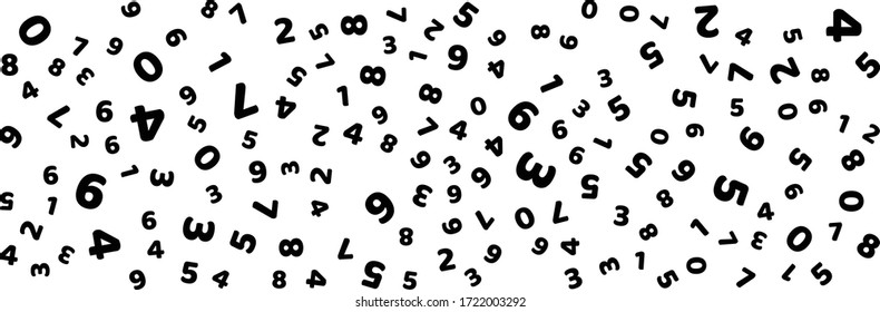 Seamless pattern with abstract letters on white background. Wide banner abstract pattern background. Vector illustration for card, poster, textile fabric print, wrapping, wallpapers, shirt and more