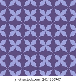 Patrón sin foco con flores lilas abstractas sobre un fondo morado. Ilustración vectorial.