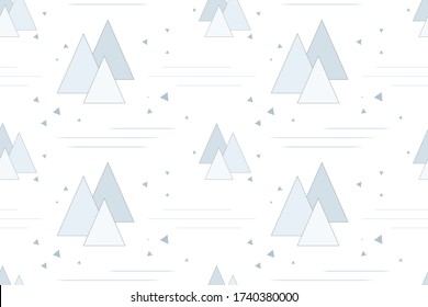 Patrón sin soldadura Abstract línea ornamento geométrico. Fondo de invierno blanco claro, gris y azul. Diseño para imprimir postales, papel de envoltura, tela, ropa, ropa de cama.
