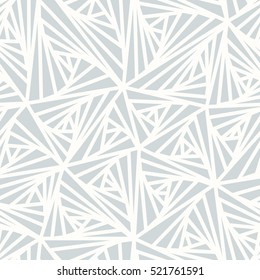 Seamless Pattern. Abstract Line Geometric Ornament. Light White And Grey Winter Background