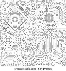 padrão sem costura com ornamento de linha abstrata