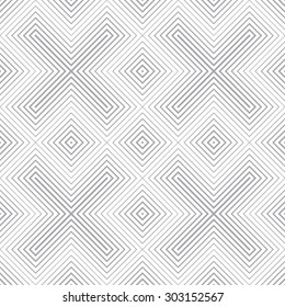 Seamless pattern. Abstract linear textured background. Gentle pastel texture with regularly repeating geometrical elements, shapes, lines, crosses, rhombuses. Vector element of graphic design