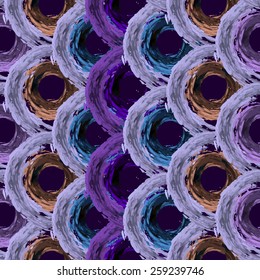 Seamless pattern with abstract lines, circles. Fluffy circles woven into beautiful patterns. Can be used for curtains, wallpaper, pattern fills, web page background, surface textures.