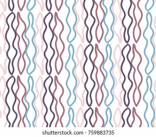 Seamless pattern with abstract lines in vintage style. Vector illustration with abstract waves background. Design element