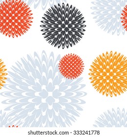 Seamless pattern with abstract lotus flowers. Floral abstract  repeating background.