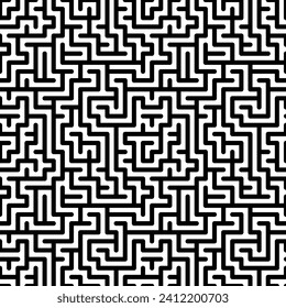 Seamless pattern, abstract maze, geometric vector background