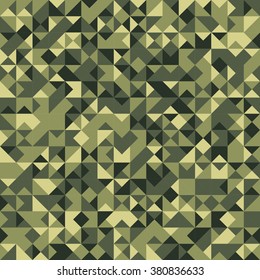 Seamless pattern. Abstract military camouflage background. Made from geometric triangles shapes. Vector illustration.