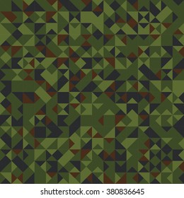 Seamless pattern. Abstract military camouflage background. Made from geometric triangles shapes. Vector illustration.
