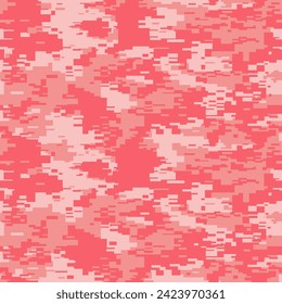 Seamless pattern. Abstract military or hunting camouflage background pink repeated. Vector illustration. Print