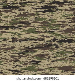 Seamless pattern. Abstract military or hunting camouflage background. Made from geometric rectangle shapes.