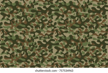 Seamless pattern. Abstract military or hunting camouflage background. Brown, green color. Vector illustration. repeated seamless