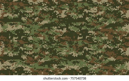 Seamless pattern. Abstract military or hunting camouflage background. Brown, green color. Vector illustration. repeated seamless