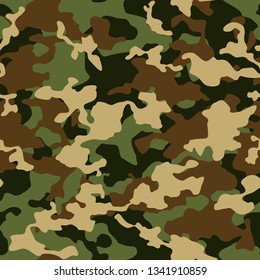 Сamouflage seamless pattern. Abstract modern camo military background for army an hunting. Fabric and fashion textile pint. Vector texture.