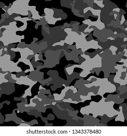 Сamouflage seamless pattern. Abstract modern camo military background for army an hunting. Fabric and fashion textile pint. Vector texture.