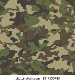 Сamouflage seamless pattern. Abstract modern camo military background for army an hunting. Fabric and fashion textile pint. Vector texture.