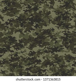 Сamouflage seamless pattern. Abstract modern camo military background for army an hunting. Fabric and fashion textile pint. Vector texture.