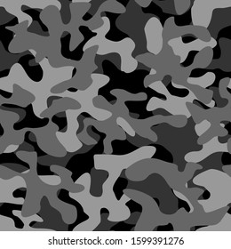 Сamouflage seamless pattern. Abstract modern camo military background for army and hunting. Fabric and fashion textile print. Vector texture.