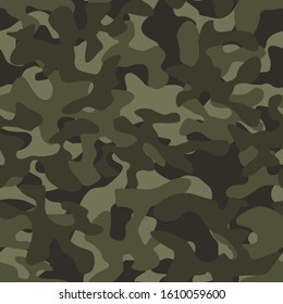 Сamouflage seamless pattern. Abstract modern camo military background for army and hunting. Fabric and fashion textile print. Vector texture.
