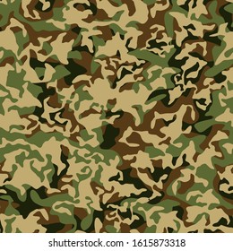 Сamouflage seamless pattern. Abstract modern camo military background for army and hunting. Fabric and fashion textile print. Vector texture.