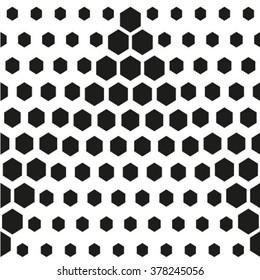 Seamless pattern. Abstract modern dotted background. Original stylish texture with repeating dotted hexagons, polygons, small dots. Vector element of graphical design.