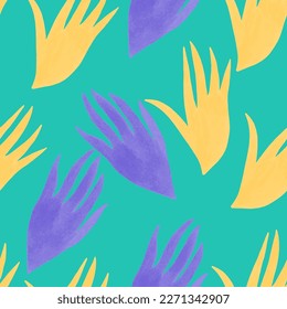 Seamless pattern with abstract modern shapes. Vector color hand drawn illustration