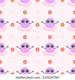 Seamless Pattern Abstract Moon On Cloud With Flowers Vector Design Style Background Illustration Texture For Prints Textiles, Clothing, Gift Wrap, Wallpaper, Pastel