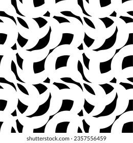 Seamless pattern with abstract motifs in black and white. Vector illustration.