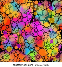 Seamless pattern abstract multicolored circles. Vector illustration