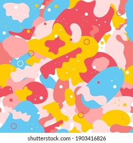 Seamless pattern with abstract multicolored spots. Abstracts modern pattern