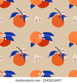 Padrão sem emenda laranja abstrato para impressões, papel de parede, têxteis, embalagem.