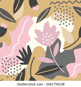 seamless pattern with abstract and organic shapes