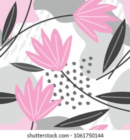 seamless pattern with abstract and organic shapes