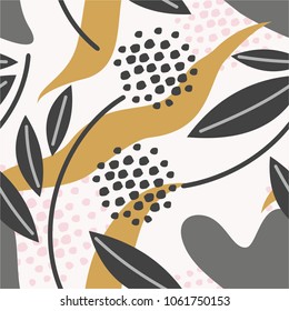 seamless pattern with abstract and organic shapes