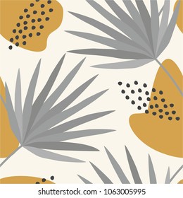 Seamless pattern with abstract and organic shapes. Abstract flowers in pastel colors