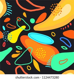Seamless pattern with abstract and organic shapes