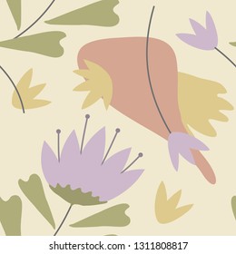 seamless pattern with abstract and organic shapes. modern print. vector illustration
