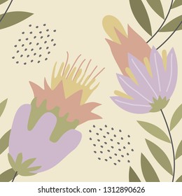 seamless pattern with abstract and organic shapes. modern print. vector illustration