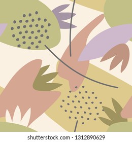 seamless pattern with abstract and organic shapes. modern print. vector illustration