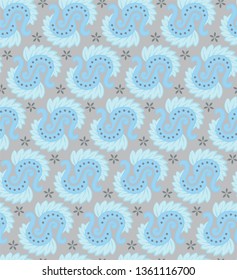 Seamless pattern with abstract organic shapes in blue and brown shades