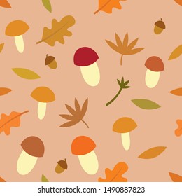 Seamless pattern with abstract and organic shapes. Abstract flowers in pastel colors