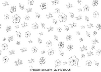 Seamless pattern with abstract organic shapes, stains. Vector elements in doodle style for background,
wallpaper, textile, cover, banner, card. Simple, stylish, minimal design. saemless flower pattern