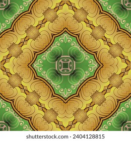 Seamless pattern with abstract ornament. Hand drawn vector illustration.