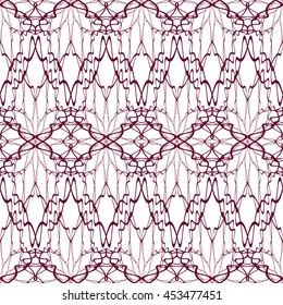 Seamless pattern with abstract ornament isolated on white (transparent) background. Vector illustration eps