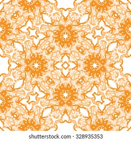 seamless pattern abstract ornament Kaleidoscope orange and yellow
