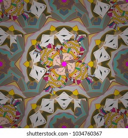 Seamless pattern with abstract ornament. Seamless pattern with Mandalas. Vector ornaments, background.