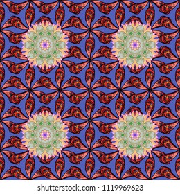 Seamless pattern with abstract ornament. Seamless pattern with Mandalas. Vector ornaments, background.